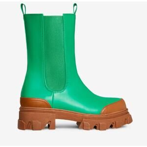 Ego Womens Noreiga Green Chunky Sole‎ Ankle Chelsea Biker Boot  NIB Sz 11
